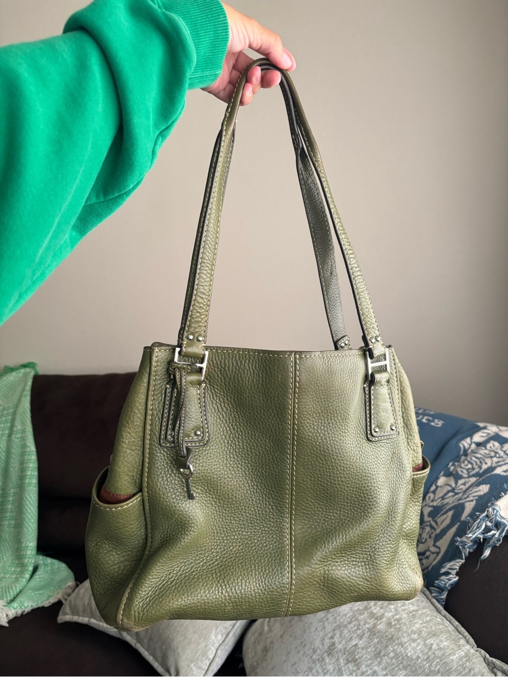 Vintage Olive Green Fossil Handbag